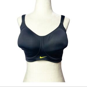 Nike Woman’s Dri-Fit Sports Bra Size 34E Black Neon Green.